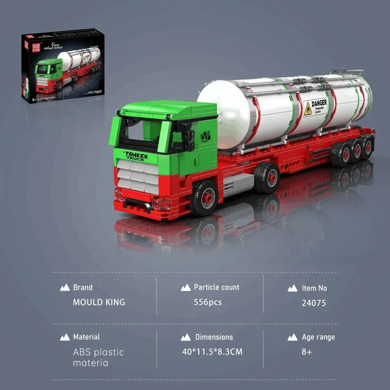 Stadtverkehr Öl Tanker LKW Bausteine 10-Rad Heavy Duty Fahrzeug Modell Desktop Display Spielzeug für Jungen Sammler Geschenk