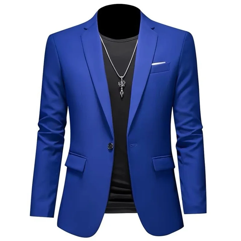 15 Color Fashion Mens Suit Jacket High Quality Slim Fit Solid Color Casual Business Mens Blazers Formal Office Wedding Suit Tops