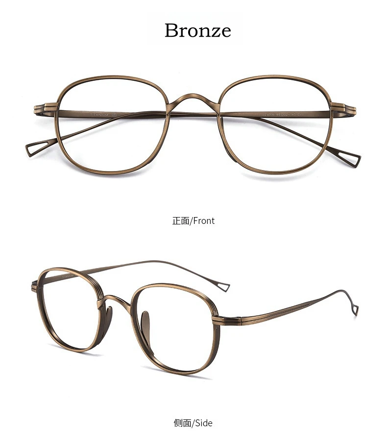 Yimaruili Mode Persönlichkeit Luxus Brillen Titan legierung Retro runde optische Brillen fassungen für Männer und Frauen – Detail 9