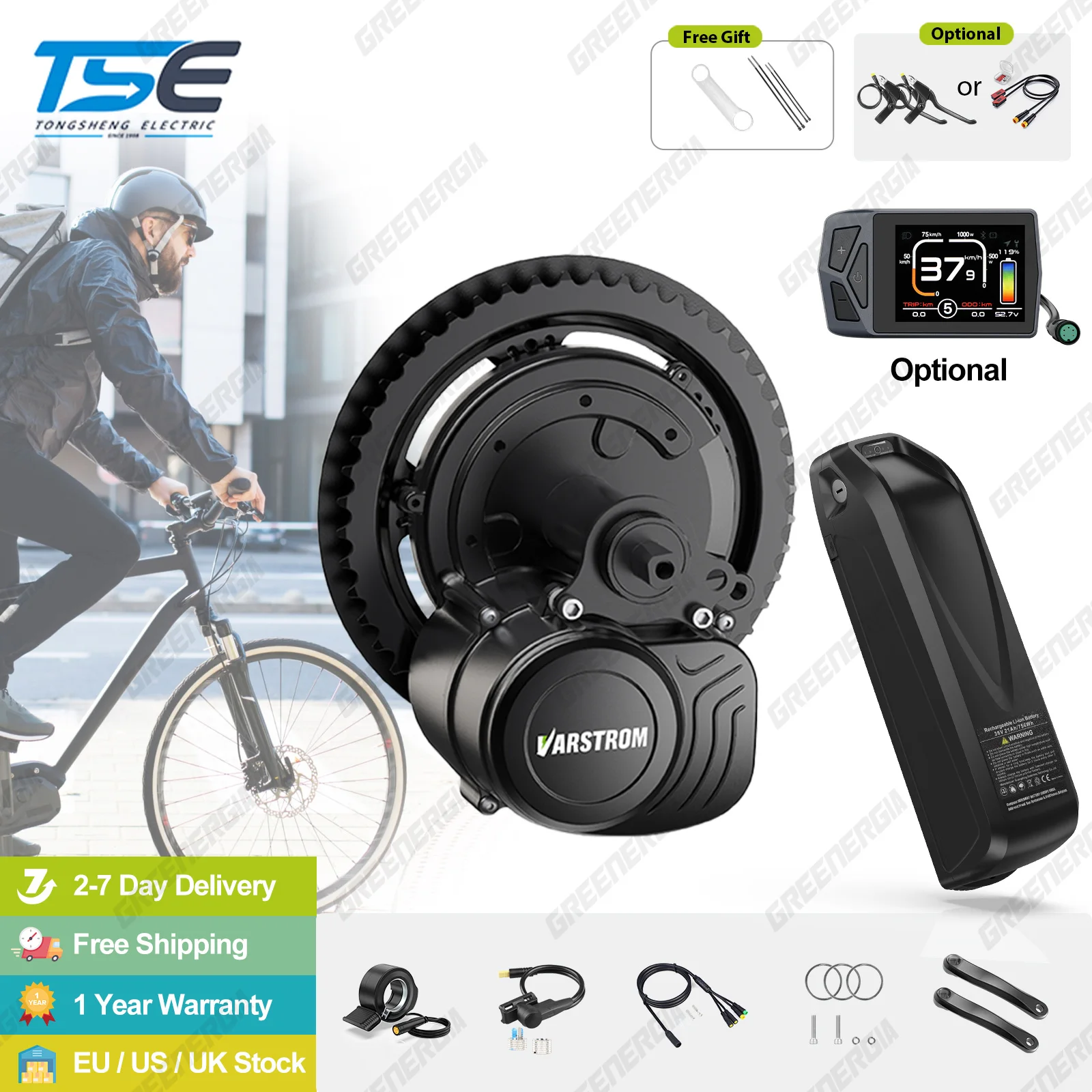 AliExpress varstrom Varstrom 48V1000W 750W 500W Mid Motor Kit TSDZ8 TSDZ2B 250W Torque Sensor Electric Bicycle Conversion Kit 13Ah 20Ah Battery