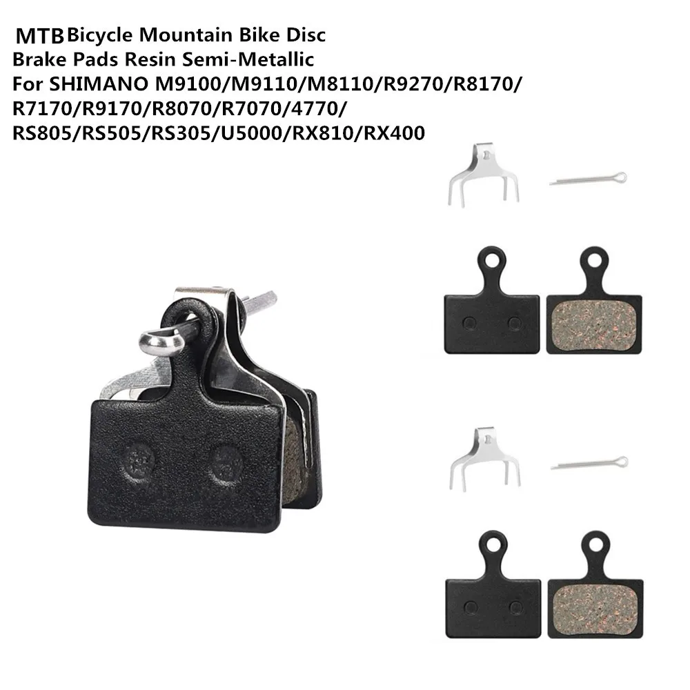 2 Pairs Semi-Metallic Bicycle Mountain Bike Disc Brake Pads For SHIMANO M9100/M9110/M8110/R9270/R8170/R7170/R9170/R8070/R7070