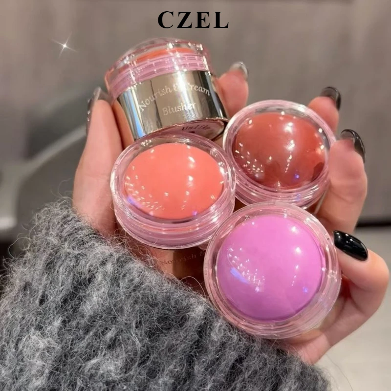 CZEL Multi Function Powder Blusher Monochrome Nude Natural Contraction Delicate Easy To Wear Long Lasting Cute Portable Makeup