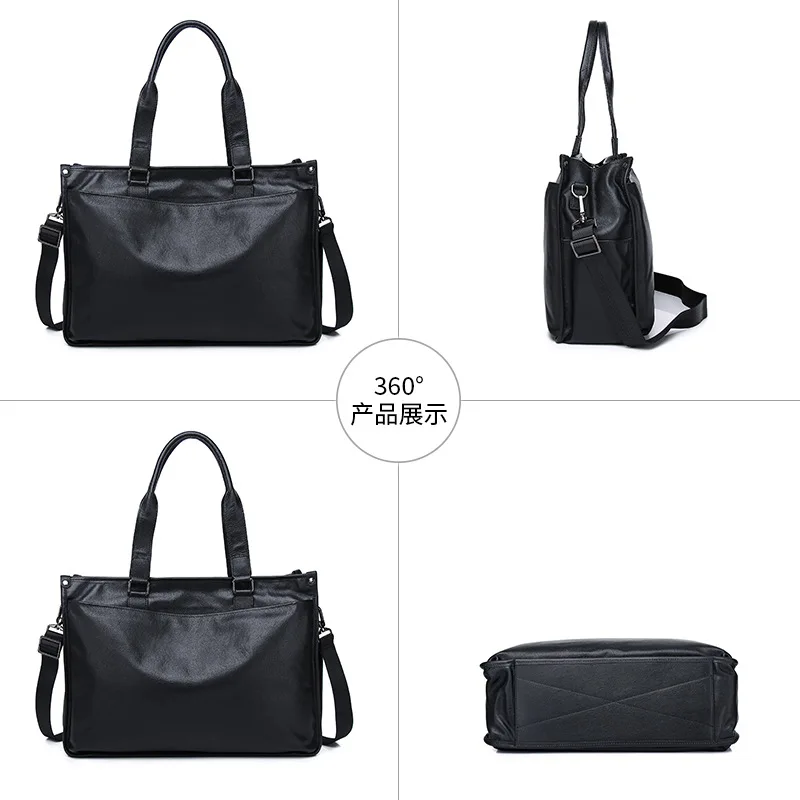 새로운 최고급 소가죽 토트백 출퇴근 여행 대용량 비즈니스 남성 서류가방 핸드헬드 문서 메신저 럭셔리 남성 가방