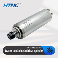 Water Cooling 2.2KW 1.5kw 0.8kw CNC Spindle Motor 110v / 220v 2200W 1500w 800w 400hz Round Spindle 24000RPM For CNC
