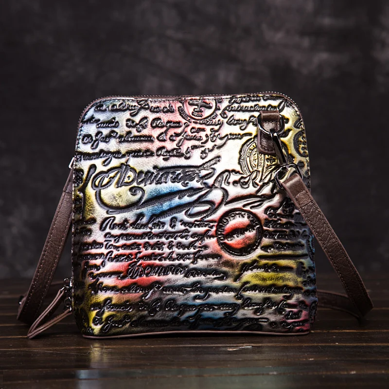 

Art Vintage Genuine Leather Women's Shoulder Bag High-Capacity Ladies Crossbody Bags For Women Luxury Female Messenger Bag