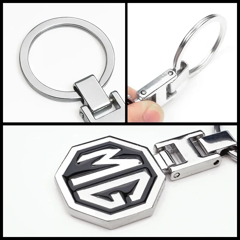 3D Metal MG Badge Car Key Chain Keyring Pendant Auto Accessories Fit MG HS ZS MG4 MG5 MG6 MG7 Cyberster Vehicle Decoration Gift