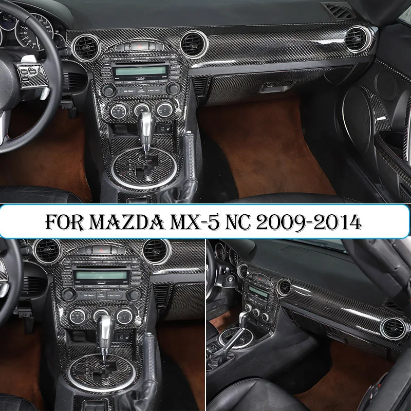 For Mazda MX-5 NC 2009-2014 Car Center Control Dashboard Steering Wheel Door Armrest Interior Decoration Sticker Accessories