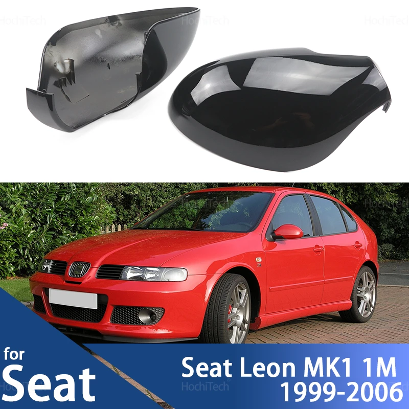 

Для Seat Leon MK1 1M 1999-2006 Автомобильная боковая дверь заднего вида Боковая накладка Карбоновый вид и ярко-черная крышка зеркала Запчасти для стайлинга