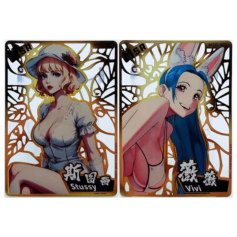 Anime ONE PIECE DIY ACG METAL GAMES COLLECTIBLE CARDS Rebecca Uta Hancock Yamato Ulti Nami Robin Toys for boys birthday gift