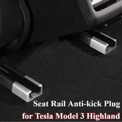 for Tesla New Model 3 Highland 2024 Seat Rail Anti-kick Plug Car Seat Foot Protector Cover New Model3 Interior Decor Accessories