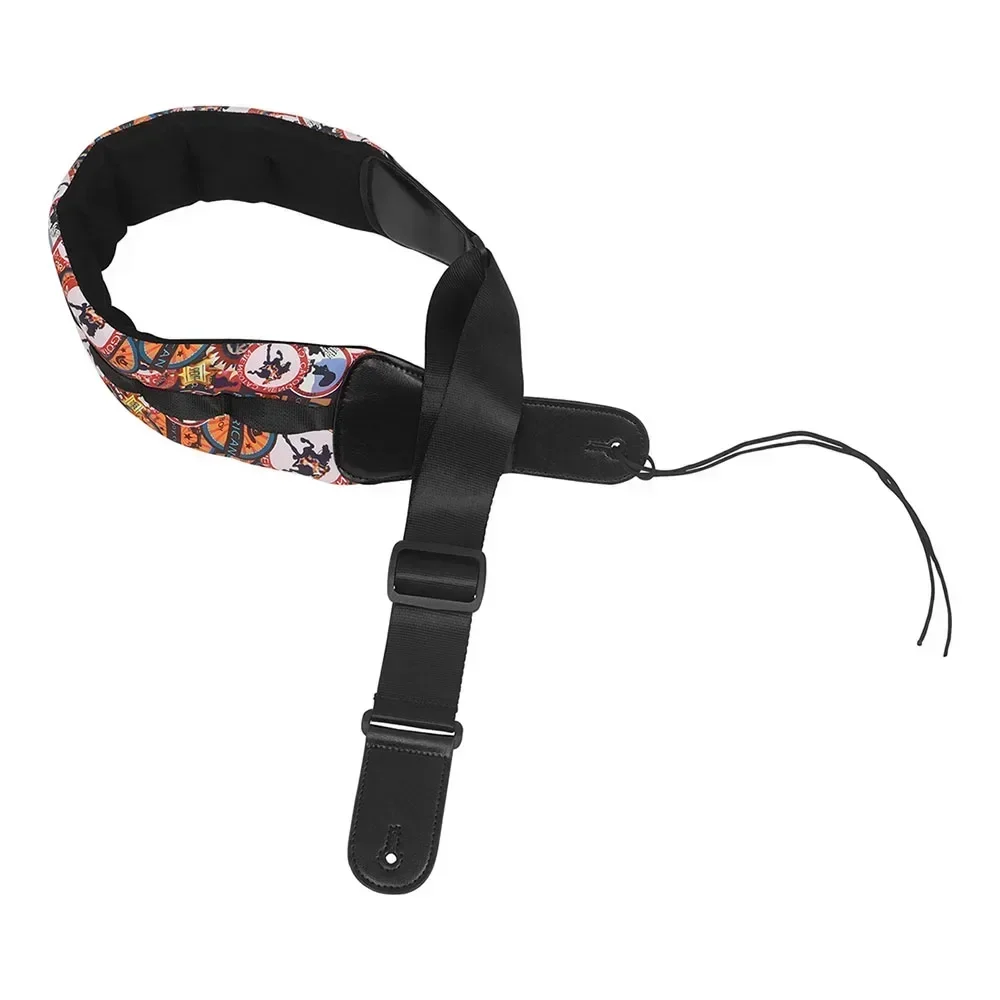 Guitar Shoulder Strap Bass Thickened Widened Adjustable Decompression Leather Shoulder Strap Fine Patterns Guitarra Accessories