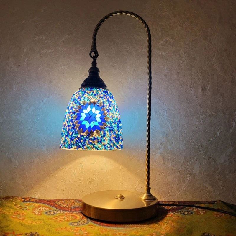 Morocco Retro Mosaic Table Lamp Bedroom Bedside Living Room Ethnic Cafe Internet Celebrity Xinjiang Turkey Newtable Floor Lights