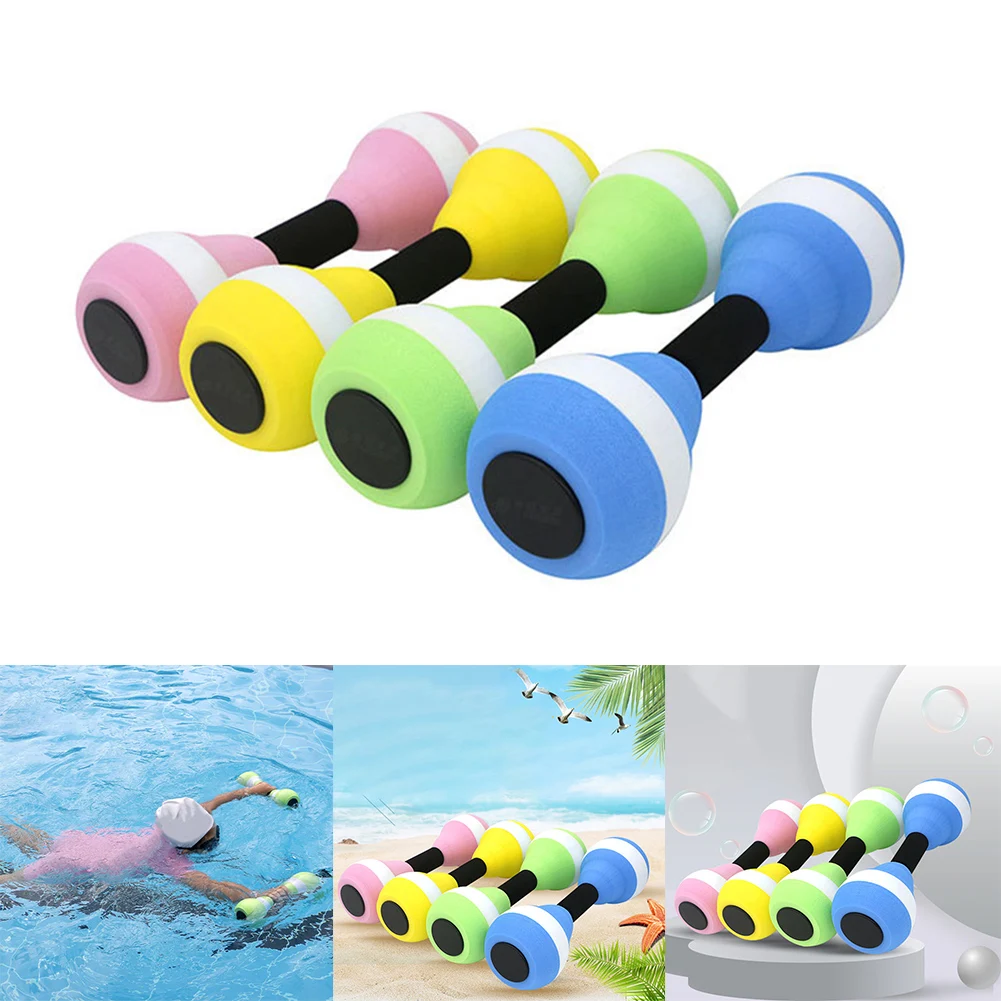 2PCS Aerobics Dumbbell Water Aquatic Barbell Pool Aqua Exercise Fitness EVA Barbell Foam Aqua Dumbbell Automatic Swim Pool Float