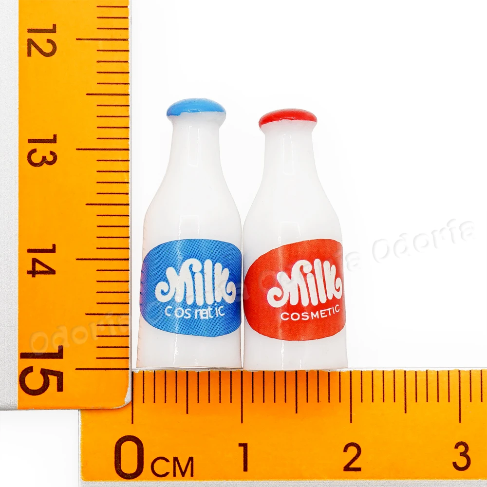 Odoria 1:12 Miniatur Lebensmittel 2PCS/10PCS Milchflasche Milch Flaschen Set Frühstück Simulation Trinken Modell Küche Puppenhaus Zubehör Decor