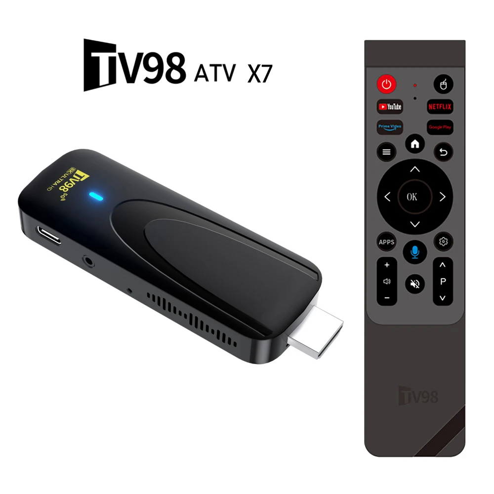 TV Stick X7 Rockchip RK3518 Quad Core Smart Android 14.0 Dual WiFi 4G 5G BT5.0 HD 4K 8K Voice Control 8GB 128GB iptv