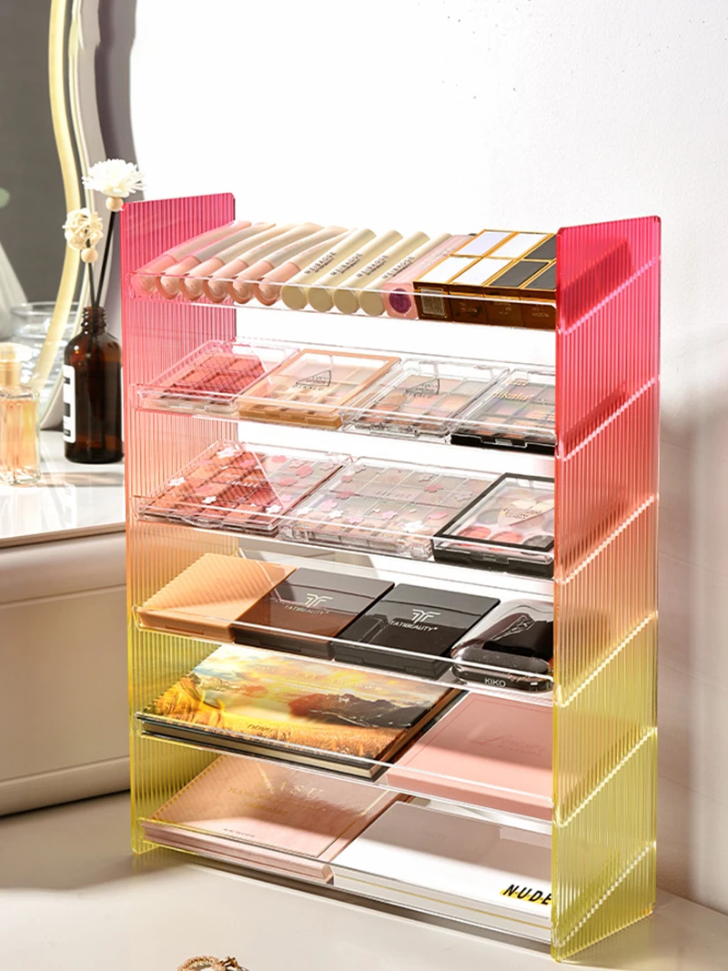 4/5/6 Layer Clear Acrylic Cosmetic Organizer Eyeshadow Makeup Organizer Storage Rack Powder Makeup Box Palette Display Stand