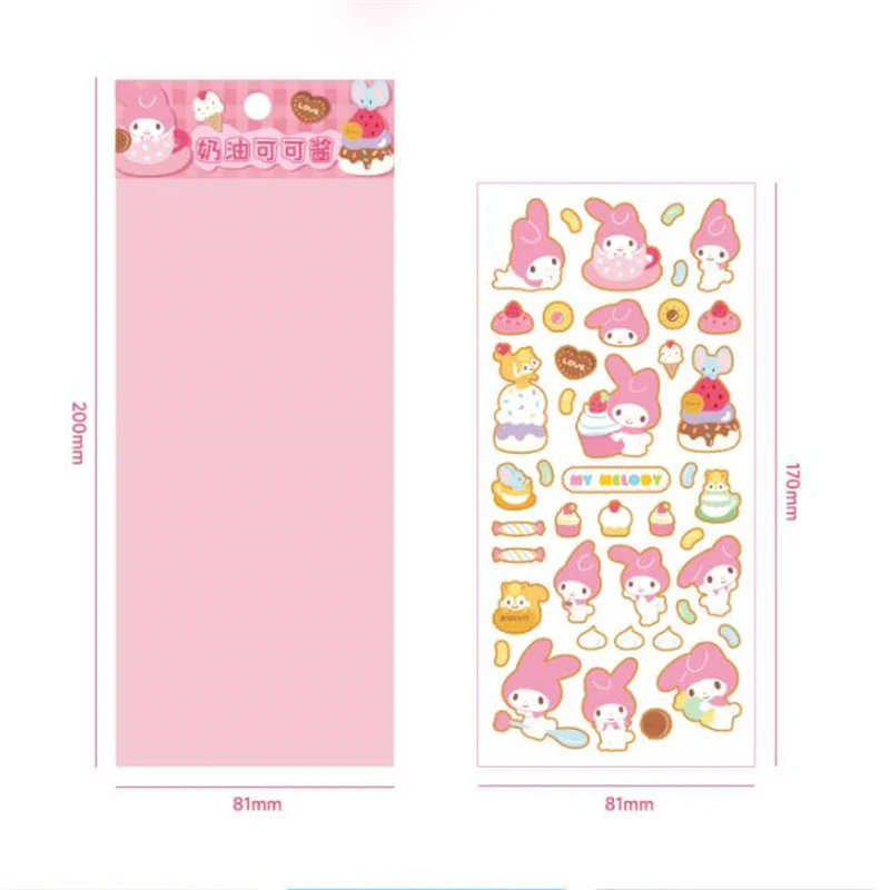 Imagem -05 - Sanrio Melody Kuromi Cinnamoroll Adesivos Bonito Pochacco Scrapbooking Diário Faça Você Mesmo Adesivo Decorativo Etiqueta Album Stick 48 Pcs por Lote