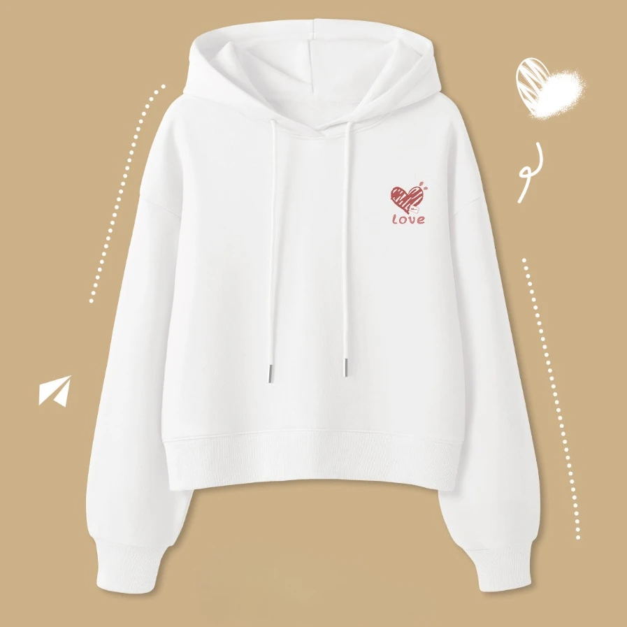 Летняя мода 2025 года, толстовка с капюшоном из 100% чистого хлопка, женская модная повседневная универсальная уличная толстовка с принтом