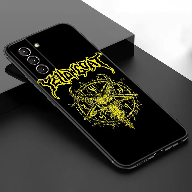 Demonic Satanic Scary Skull Phone Case For Samsung Galaxy S23 S21 S20 FE S24 S22 Ultra S10E S10 S9 S8 Plus Black Silicone Cover