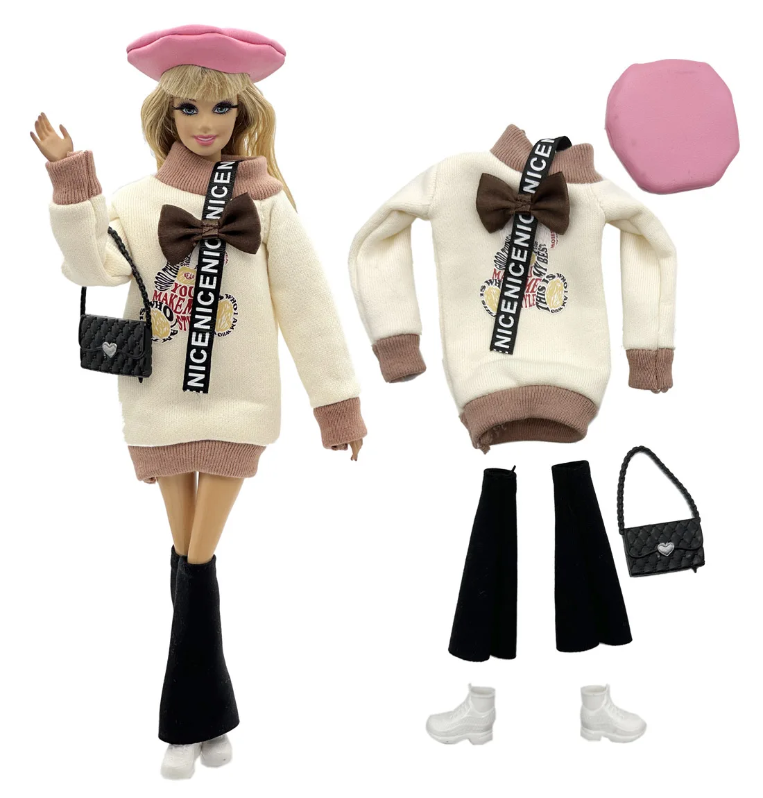 1 セット布人形アクセサリーファッションモデルカジュアルウェアクールな服 + 靴 11.5 インチ 30 センチメートル人形子供や誕生日ギフト