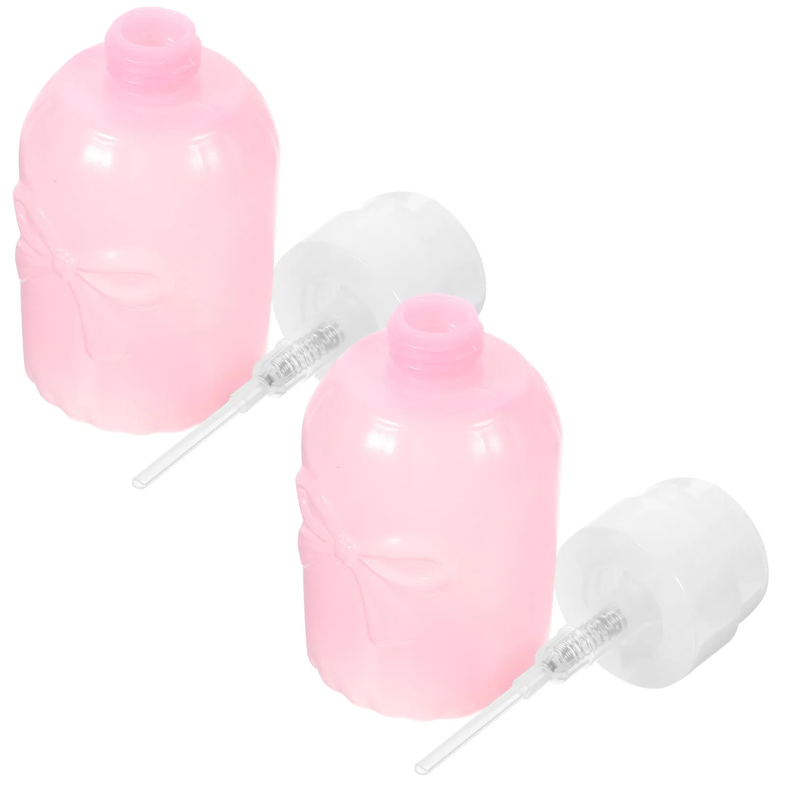 2Pcs Push Down Pump Dispenser for Nail Polish Remover Makeup Remover Refillable Leak Proof Press Liquid Dispenser Bottles 250Ml