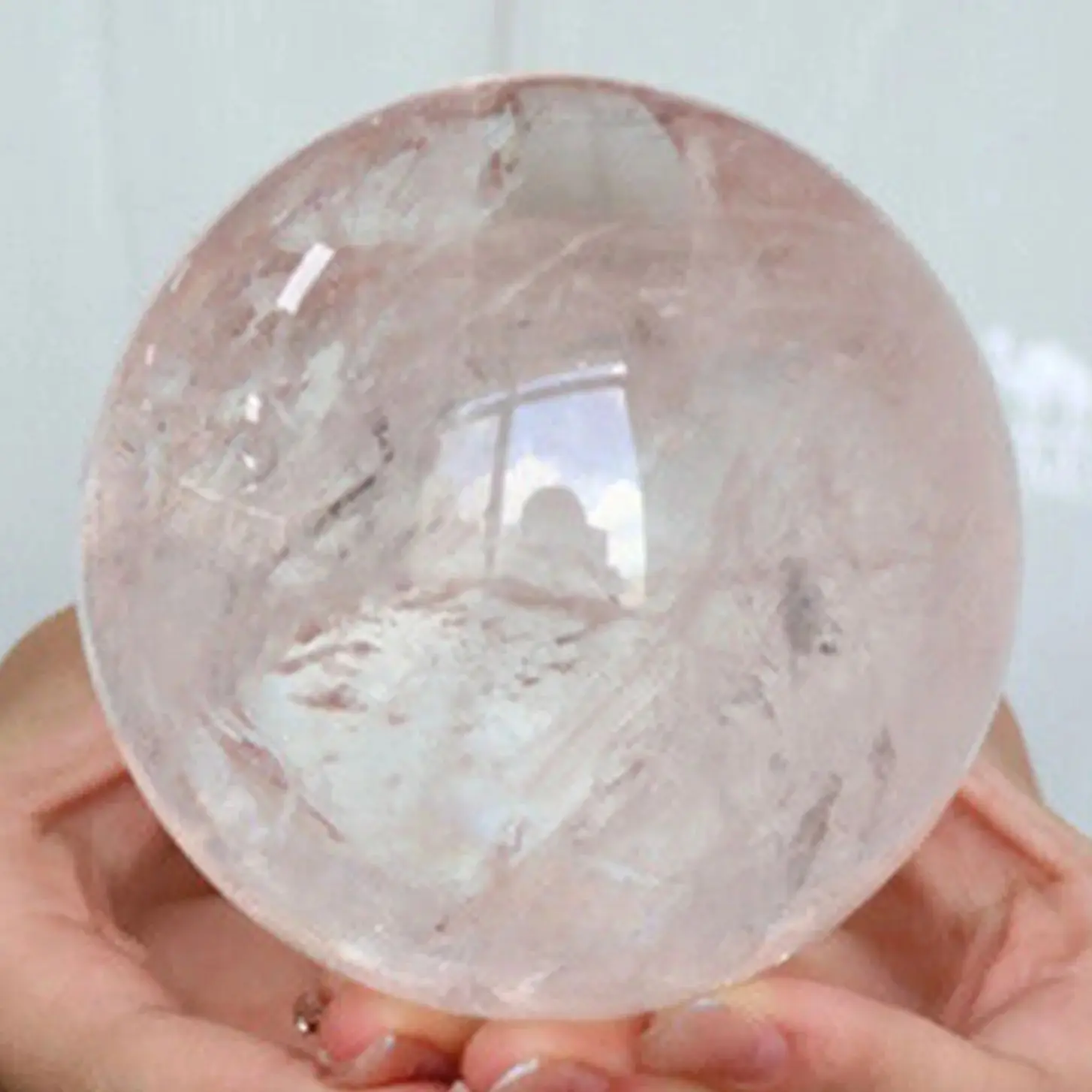 1-55 Pound Very Large Natural Transparent Quartz Ball, Heal White Crystal Ball Energy Healing Wealth Home Degaussing Decorative