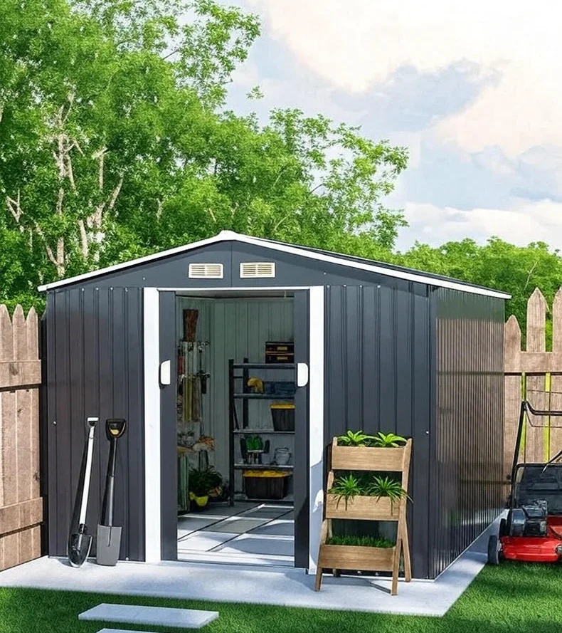 

2026 Aluminum Alloy Outdoor Garden Tool Cabinet Rainproof Sun Protection Storage Cabinet Yard Tool Organizer Factory Direct