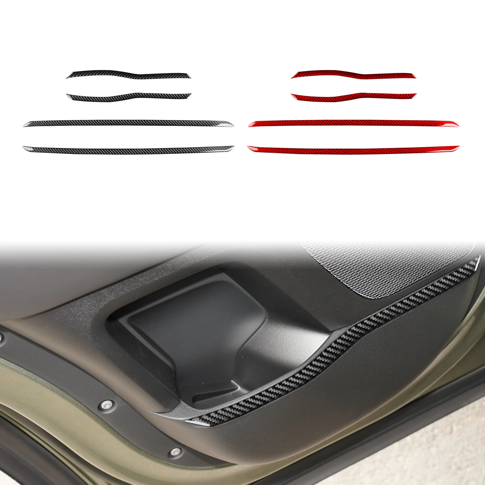 

For Land Rover Defender 2020—2023 Cars Accessories Carbon Fiber Door Inner Bottom Cover Strip Sticker Decorative Modification