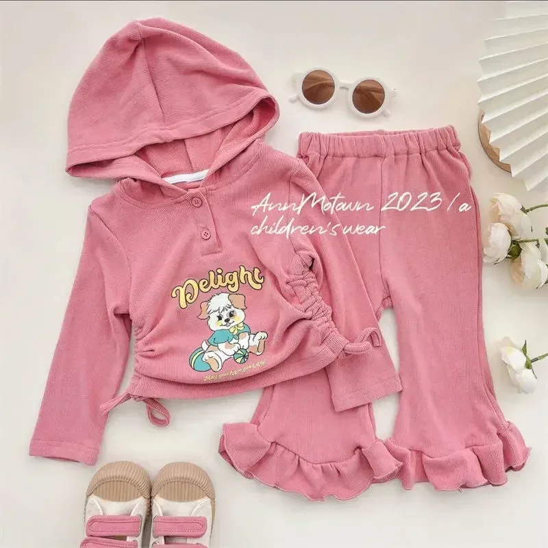 New Autumn Suit Girls Fall Clothes Sets Baby Girl Clothing Set Kids Large Butterfly Sweatshirt Pants 2Pcs Suits Outfit