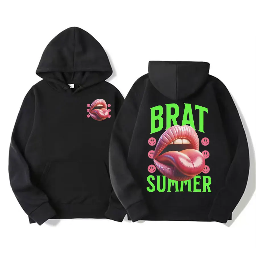 Cool Charli XCX Graphic Hoodies Album Brat 2024 Tour Sweatshirt Men Women Harajuku Y2k Vintage Casual Pullover Hoodie Streetwear