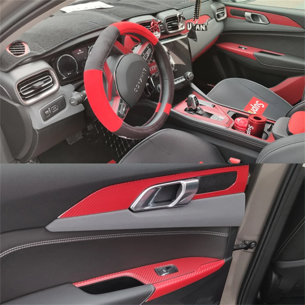 

Для LYNK & CO 02 03, Стайлинг автомобиля, 3D/5D углеродное волокно, салон автомобиля, центральная консоль, изменение цвета, литые наклейки, наклейки