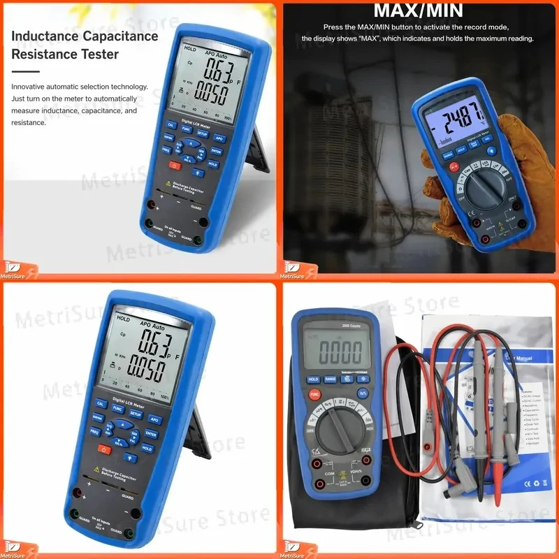 Digital LCR Meter Capacitance Inductance Resistance Tester Multimeter for Electronics Repair DIY Testing Capacitor