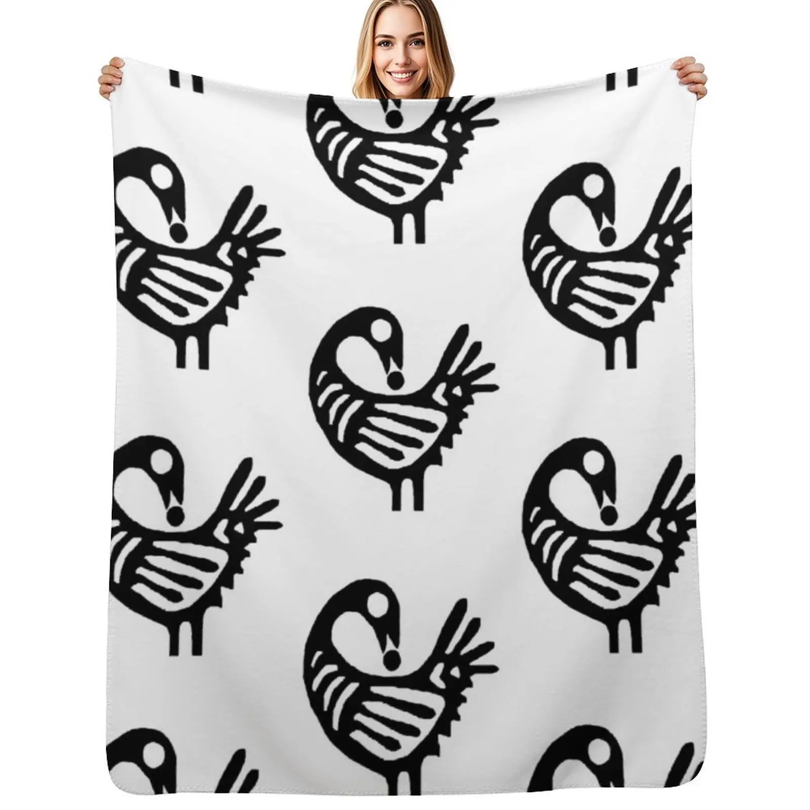 Ghanaian Adinkra Symbol 'Sankofa' Throw Blanket Warm Comfortable Blanket for Office Napping