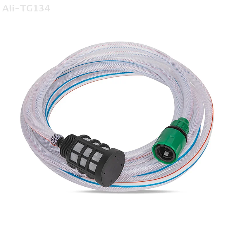 5M Portable High Pressure Car Wash Machine Battery Washer with Water Inlet Hose Filter Kit Suction Pipe Set for Household Use