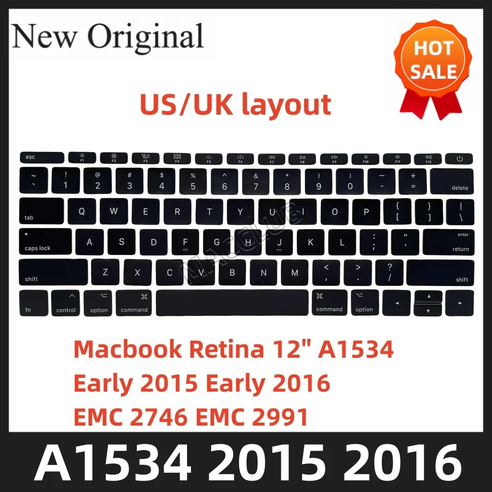 

A1534 Keyboard key cap for Macbook Retina 12'' A1534 Early 2016 2017 EMC 2746 2991 US UK Keybaord key cap