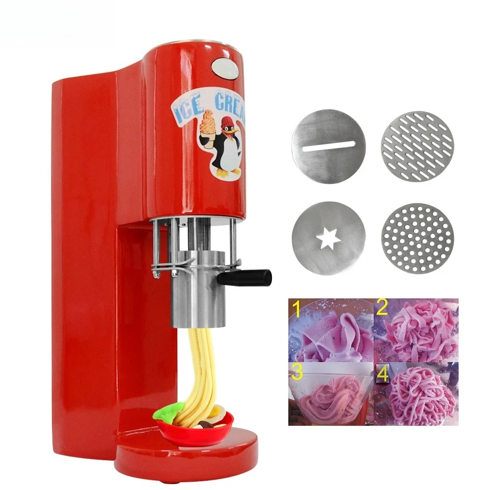 

Spaghetti Ice Cream Machine 4 Types Ice Cream Forming Machine Spaghetti Gelato Maker Ice Cream Makers CE Red/White/Purple