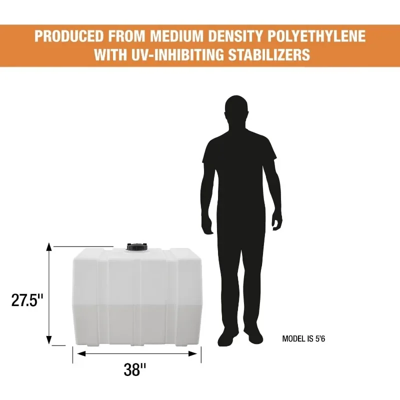 شعبية. 82123929   خزان مربع أفقي 100 جالون، صنع في الولايات المتحدة الأمريكية، خزان بولي لمياه الزراعة والسوائل غير القابلة للاشتعال