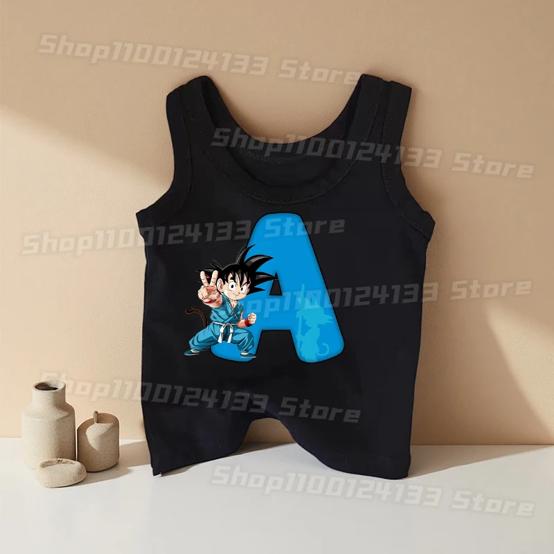 

Dragons Ball Vest Cotton Boys Baby Tank Cute Letters Anime Printing Kids Trend Summer Clothes Toddler Sweatshirt Party Game Gift