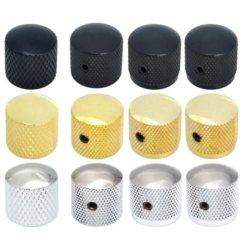 

4PCS/Set Control Volume Electric Guitar Volume Knob Screws Colorful Metal Dome Knob 18mm Diameter 6mm Solid Shaft