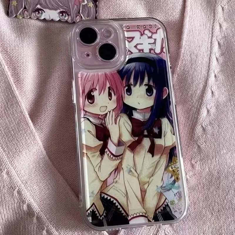 【madoka】ケース Anime Madoka Magica Phone Case For iPhone 16 e 15 14 13 12 11 Pro