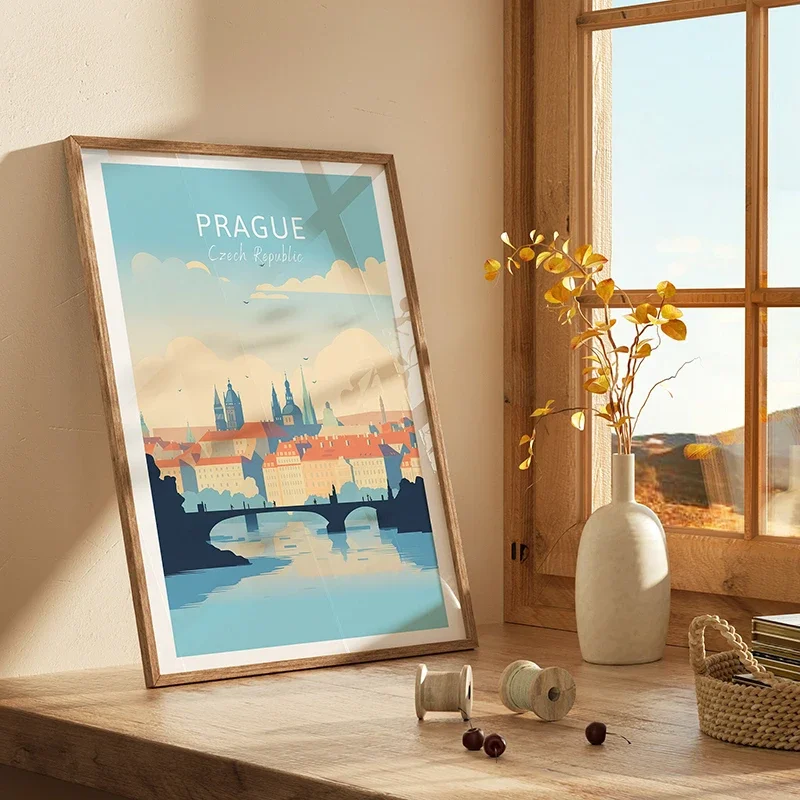 الحد الأدنى المشارك لوس انجليس جزر المالديف هامبورغ السفر التذكاري الملصقات قماش الطباعة اللوحة من جدار الفن الديكور #3