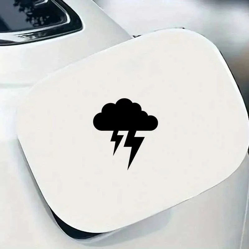 1PC Black Lightning Cloud Waterproof Vinyl Sticker Scratch Cover Decal Car Motorcycle Helmet Bumper Window Vehicle Decor