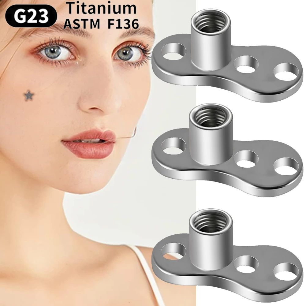 1PC 14G/16G Grade G23 Titanium Dermal Anchor Base Replacement top Internally Threaded Surface Piercing Body Piercing Jewelry