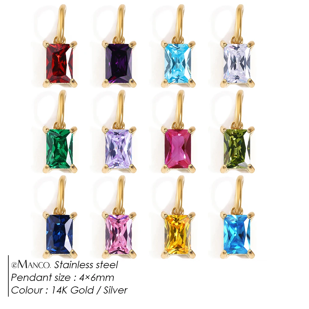 EMANCO 14K Gold Plated Stainless Steel Inlaid With Zircon Pendant DIY Jewelry Charms Earring Necklace Making 48 Hours Shipping