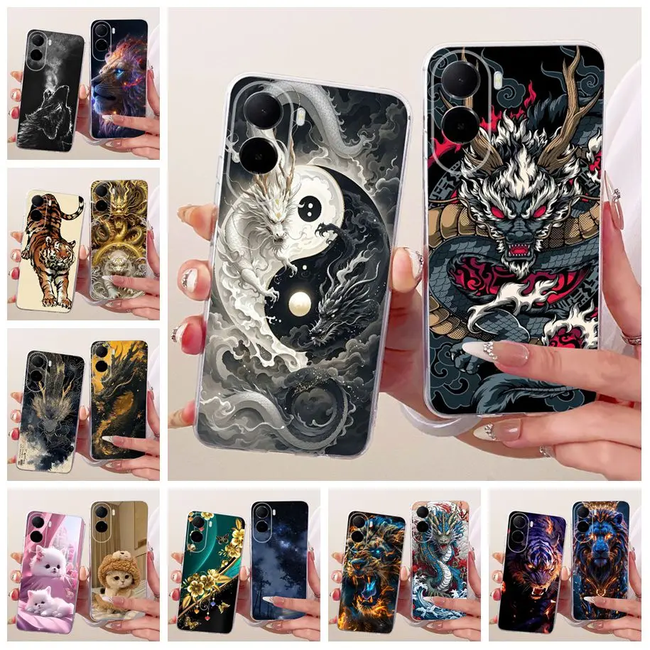 Funda para Xiaomi Redmi A6 4G, diseño popular de dragón, lobo y león, carcasa de silicona suave para Xiaomi Poco C9e PocoC9e 4G