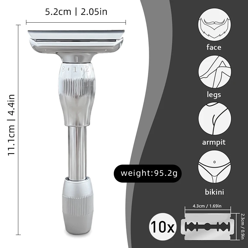 New Design 1-8 Adjustable Safety Shaver For Men High-Quality Double Edged Blade Shaving Razor For Mens Care (5 Blades)