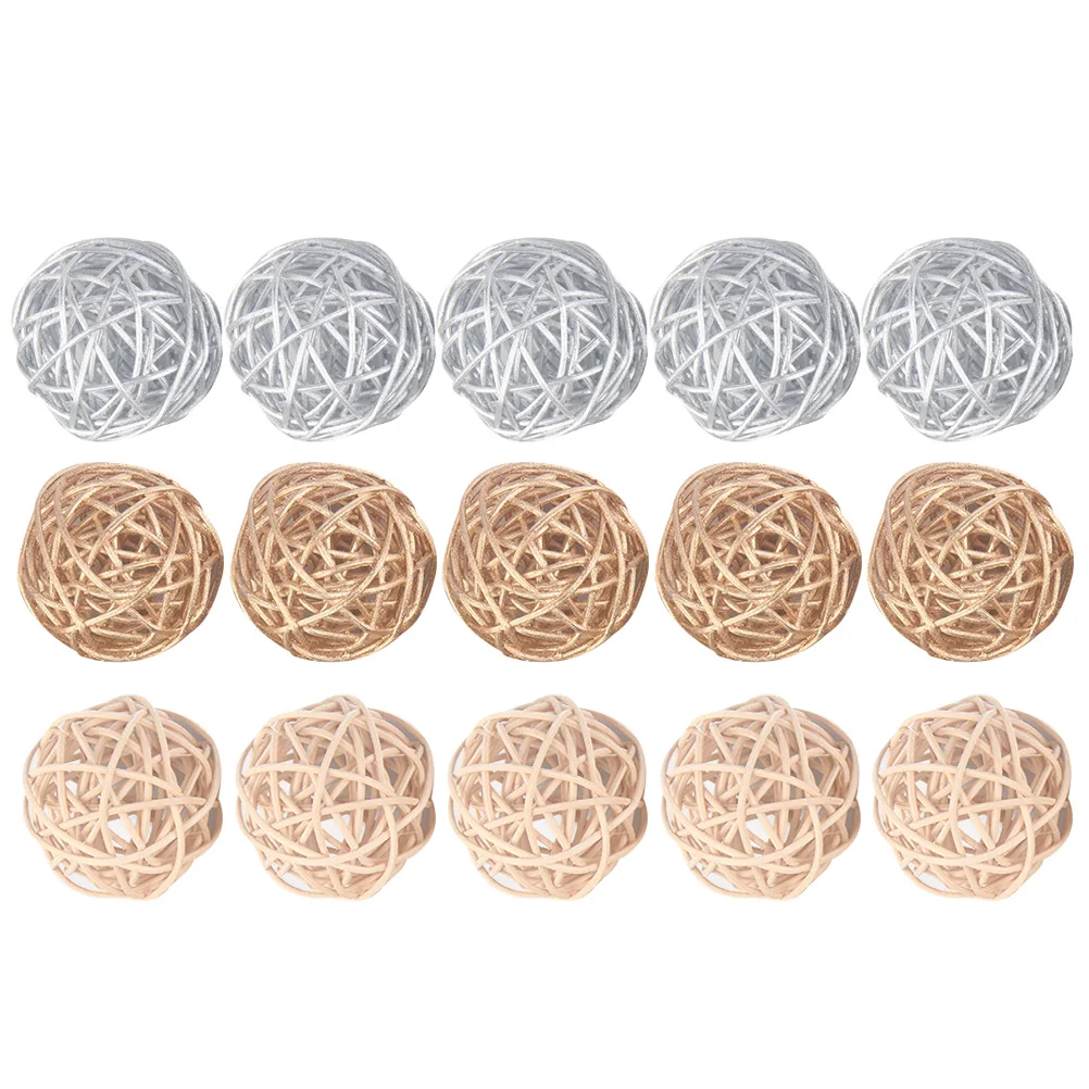 

15 Pcs Rattan Decorative Balls DIY Hanging Tree Ornaments Premium Material Home Office Cafe Decoration Christmas Gifts