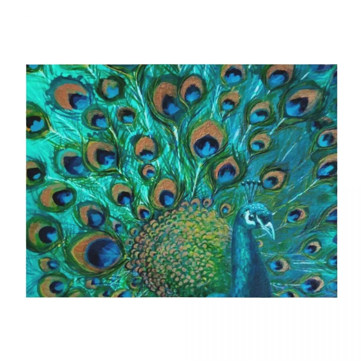 

Colourised Peacock Throw Blanket Kid'S Blankets Sofas Of Decoration Warm for babies Blankets