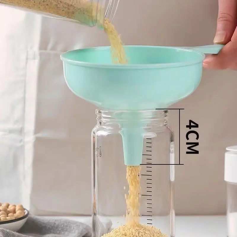 Food Grade Plastic Funnel Wide Caliber Leakproof Liquid Separation Tool for Home Kitchen Seasoning Bottling Use