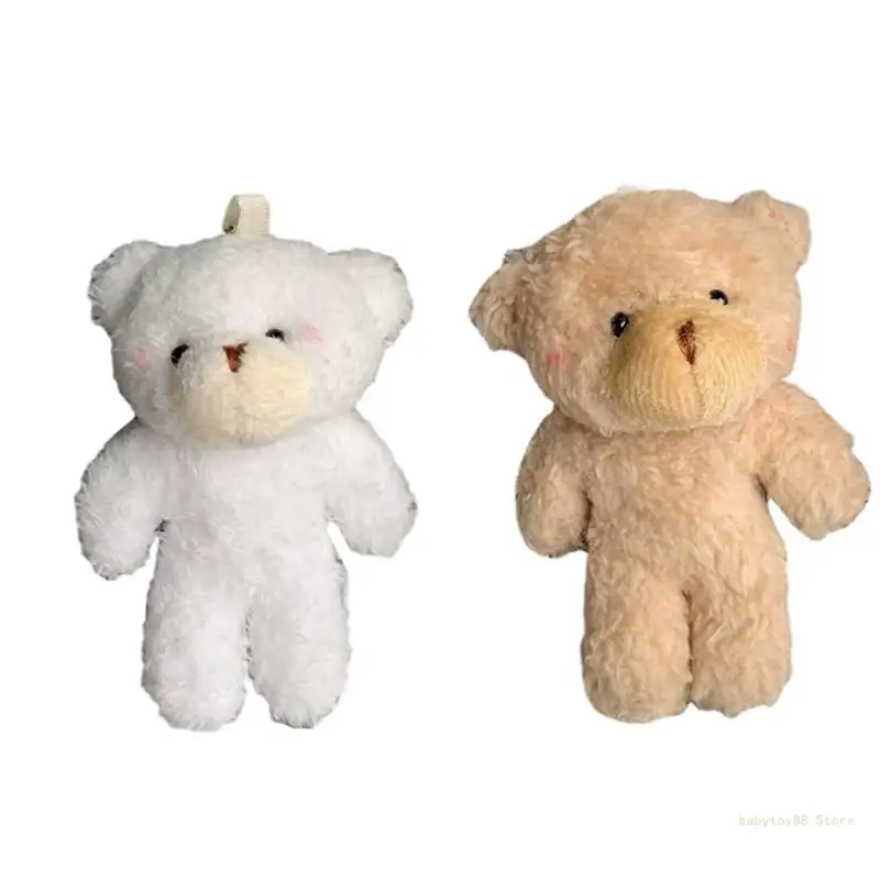 

Y4UD Lovely Bear Mini Plush Bear Wedding Bouquet Stuffed Backpack Hanging Decor